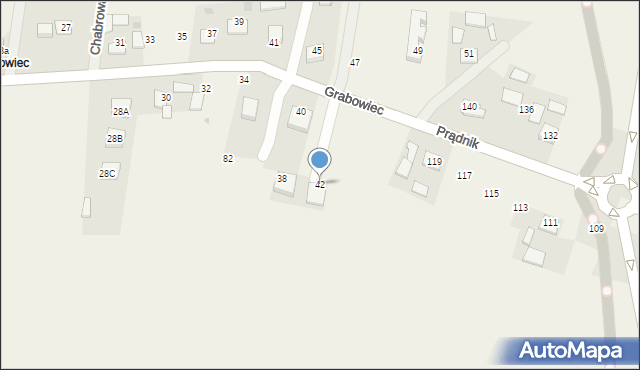 Sieborowice, Grabowiec, 42, mapa Sieborowice