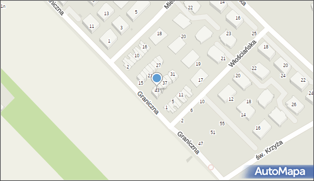 Siechnice, Graniczna, 43, mapa Siechnice