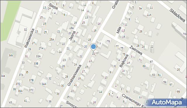 Siedlce, Grabianowska, 11, mapa Siedlce