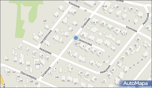 Siedlce, Grabowa, 10, mapa Siedlce