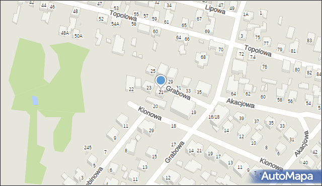 Siedlce, Grabowa, 21, mapa Siedlce