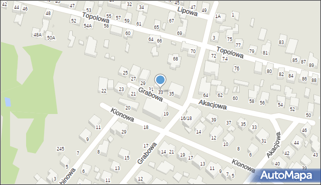 Siedlce, Grabowa, 33, mapa Siedlce