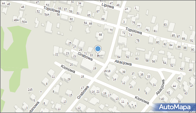 Siedlce, Grabowa, 35, mapa Siedlce