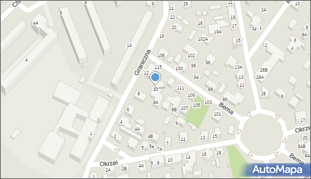 Siedlce, Graniczna, 10, mapa Siedlce