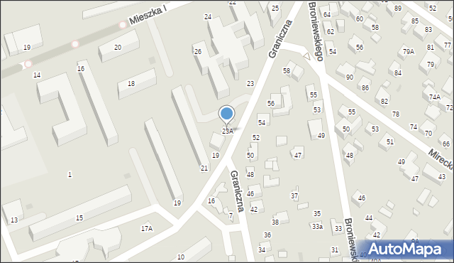 Siedlce, Graniczna, 23A, mapa Siedlce