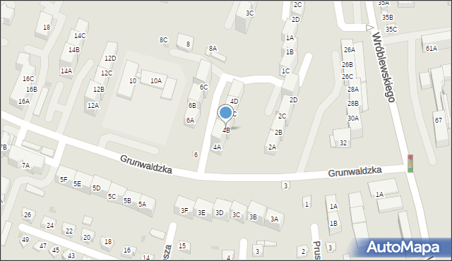 Siemianowice Śląskie, Grunwaldzka, 4B, mapa Siemianowice Śląskie