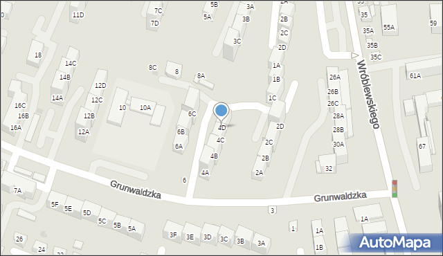 Siemianowice Śląskie, Grunwaldzka, 4D, mapa Siemianowice Śląskie