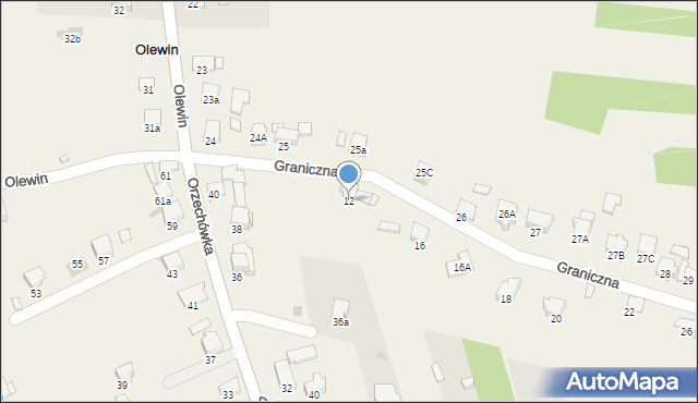 Sieniczno, Graniczna, 12, mapa Sieniczno