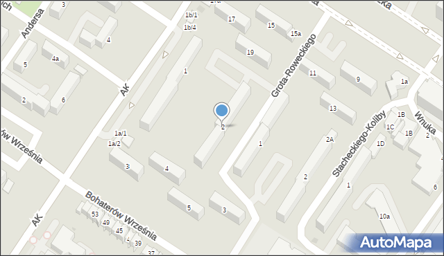 Sieradz, Grota-Roweckiego Stefana, gen., 2, mapa Sieradz