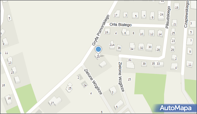 Sierakowice, Gryfa Pomorskiego, 21, mapa Sierakowice