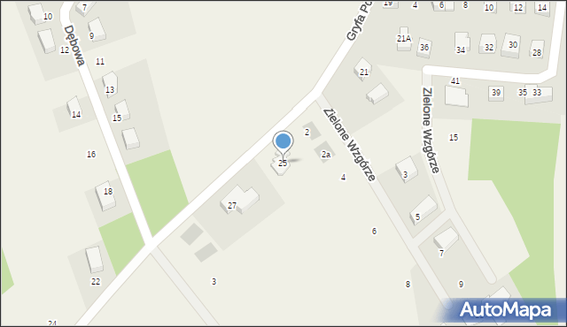 Sierakowice, Gryfa Pomorskiego, 25, mapa Sierakowice