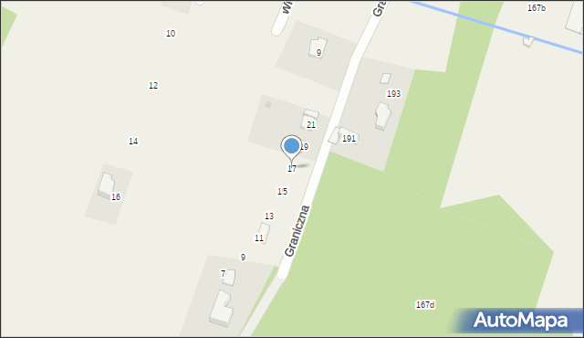 Siestrzeń, Graniczna, 17, mapa Siestrzeń