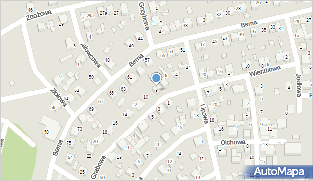 Siewierz, Grabowa, 8, mapa Siewierz