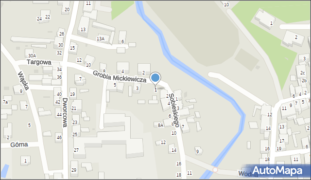 Skarszewy, Grobla Adama Mickiewicza, 1, mapa Skarszewy