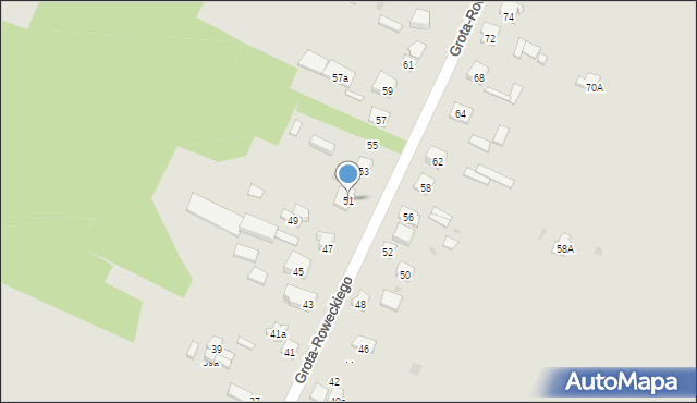 Skarżysko-Kamienna, Grota-Roweckiego Stefana, gen., 51, mapa Skarżysko-Kamienna