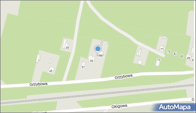 Skarżysko-Kamienna, Grzybowa, 61A, mapa Skarżysko-Kamienna