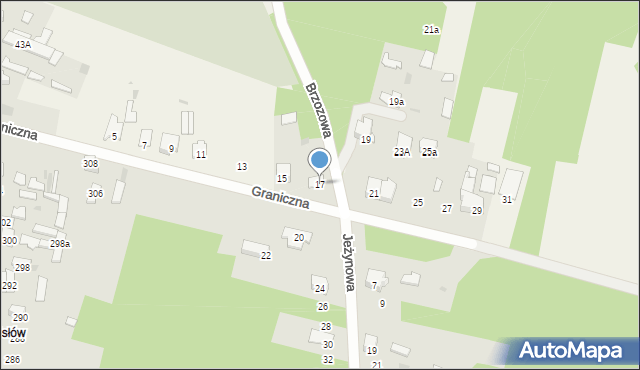 Skarżysko Kościelne, Graniczna, 17, mapa Skarżysko Kościelne