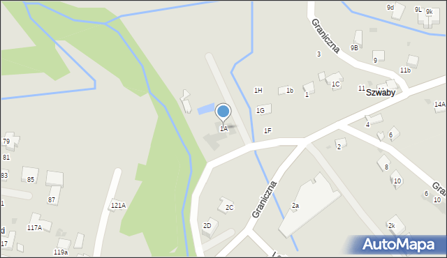 Skawina, Graniczna, 1A, mapa Skawina