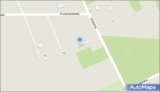 Skierniewice, Grabina, 11, mapa Skierniewic