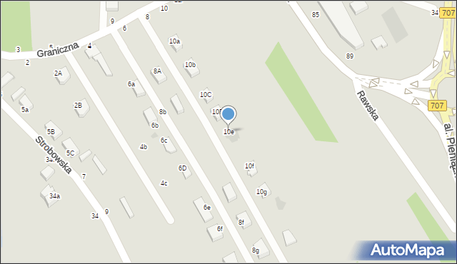 Skierniewice, Graniczna, 10e, mapa Skierniewic