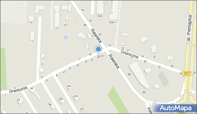 Skierniewice, Graniczna, 24, mapa Skierniewic