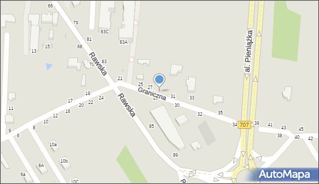 Skierniewice, Graniczna, 29, mapa Skierniewic