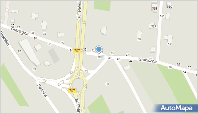 Skierniewice, Graniczna, 38, mapa Skierniewic