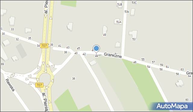 Skierniewice, Graniczna, 44, mapa Skierniewic