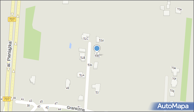 Skierniewice, Graniczna, 53C, mapa Skierniewic