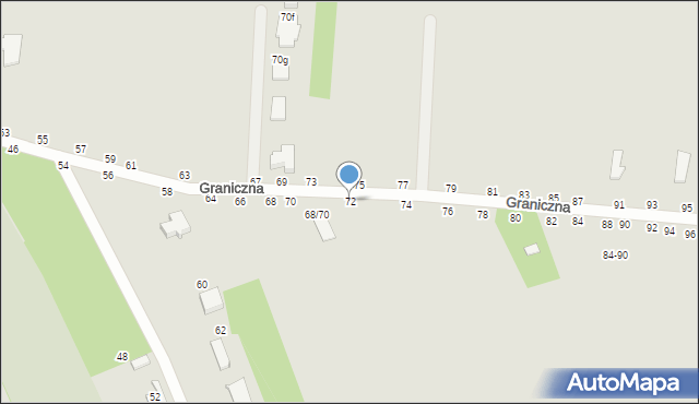 Skierniewice, Graniczna, 72, mapa Skierniewic