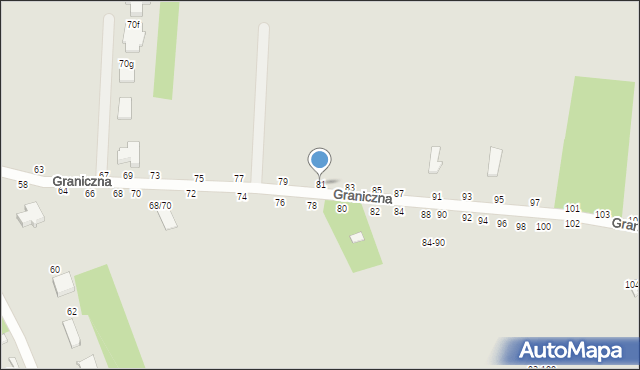 Skierniewice, Graniczna, 81, mapa Skierniewic