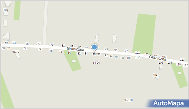 Skierniewice, Graniczna, 88, mapa Skierniewic