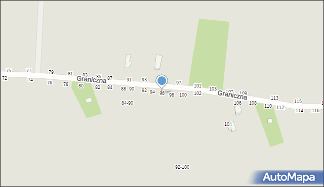 Skierniewice, Graniczna, 96, mapa Skierniewic