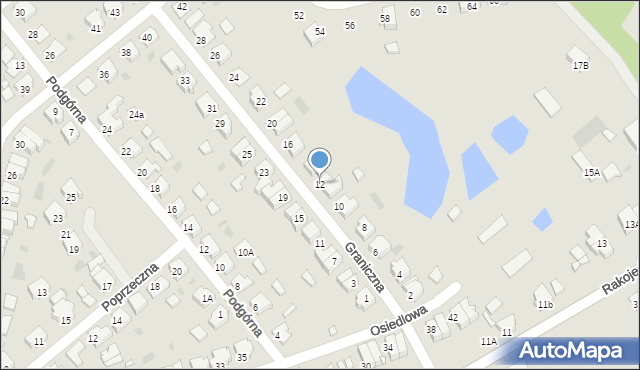 Skoki, Graniczna, 12, mapa Skoki