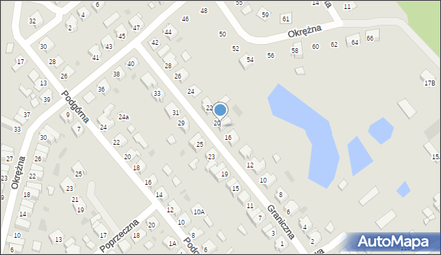 Skoki, Graniczna, 18, mapa Skoki