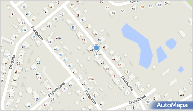 Skoki, Graniczna, 23, mapa Skoki