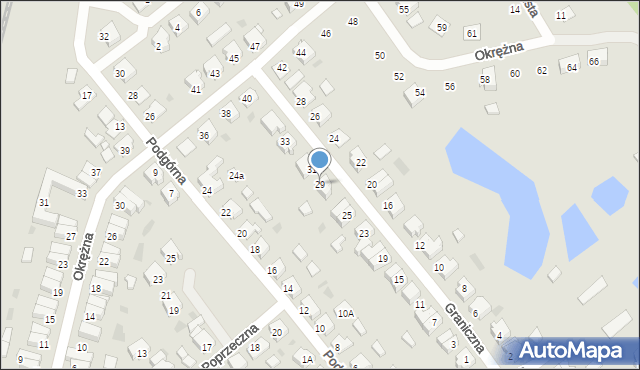 Skoki, Graniczna, 29, mapa Skoki