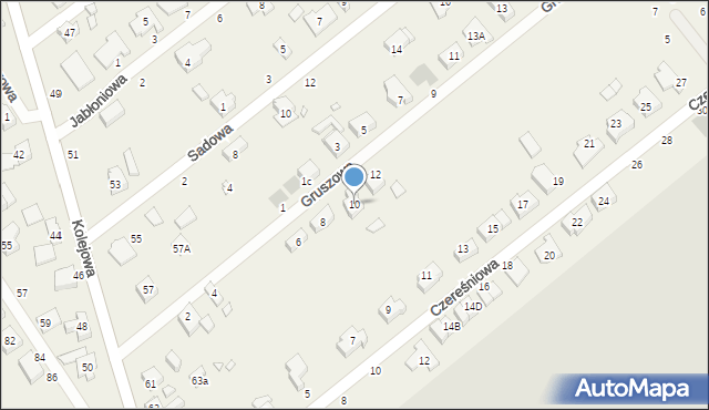 Skórzewo, Gruszowa, 10, mapa Skórzewo