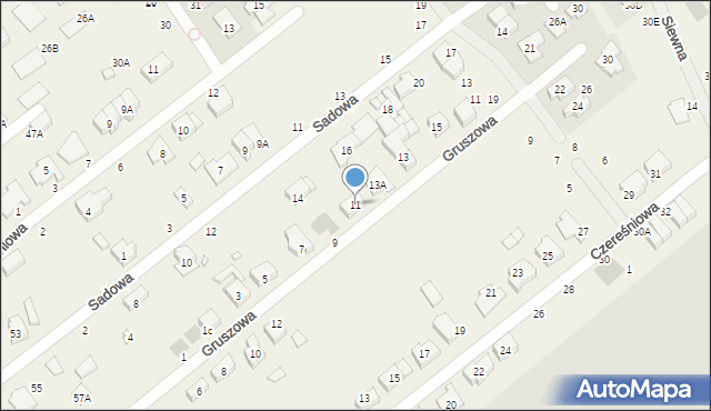 Skórzewo, Gruszowa, 11, mapa Skórzewo