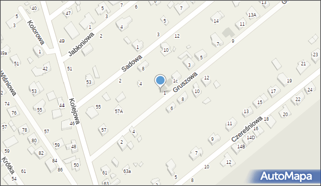 Skórzewo, Gruszowa, 1a, mapa Skórzewo