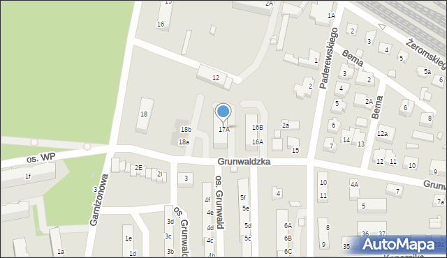 Skwierzyna, Grunwaldzka, 17A, mapa Skwierzyna