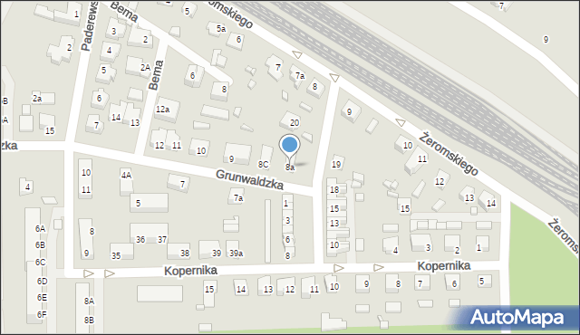 Skwierzyna, Grunwaldzka, 8a, mapa Skwierzyna