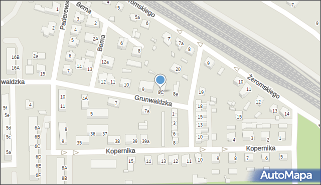 Skwierzyna, Grunwaldzka, 8C, mapa Skwierzyna