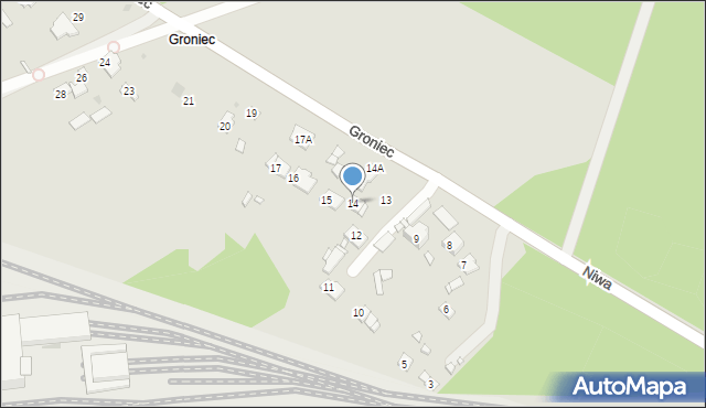 Sławków, Groniec, 14, mapa Sławków