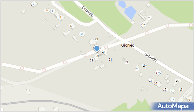 Sławków, Groniec, 26, mapa Sławków
