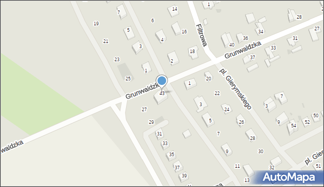 Sławno, Grunwaldzka, 43, mapa Sławno