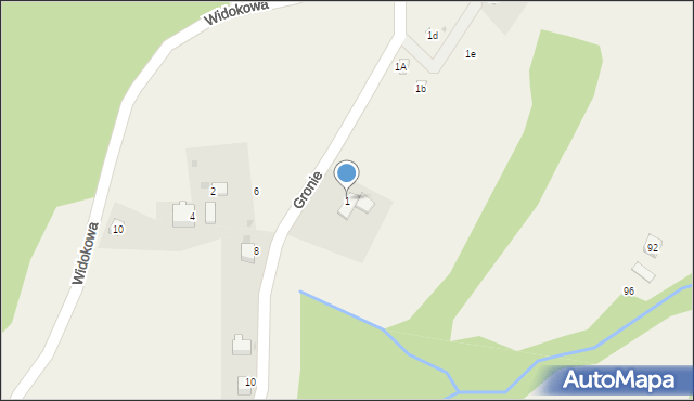 Ślemień, Gronie, 1, mapa Ślemień