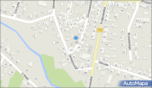 Słomniki, Grunwaldzka, 18, mapa Słomniki