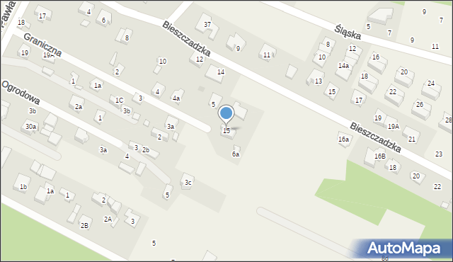 Słupno, Graniczna, 15, mapa Słupno