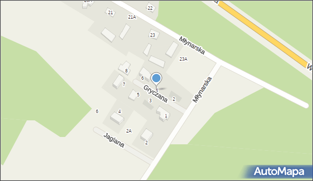 Słupno, Gryczana, 4, mapa Słupno